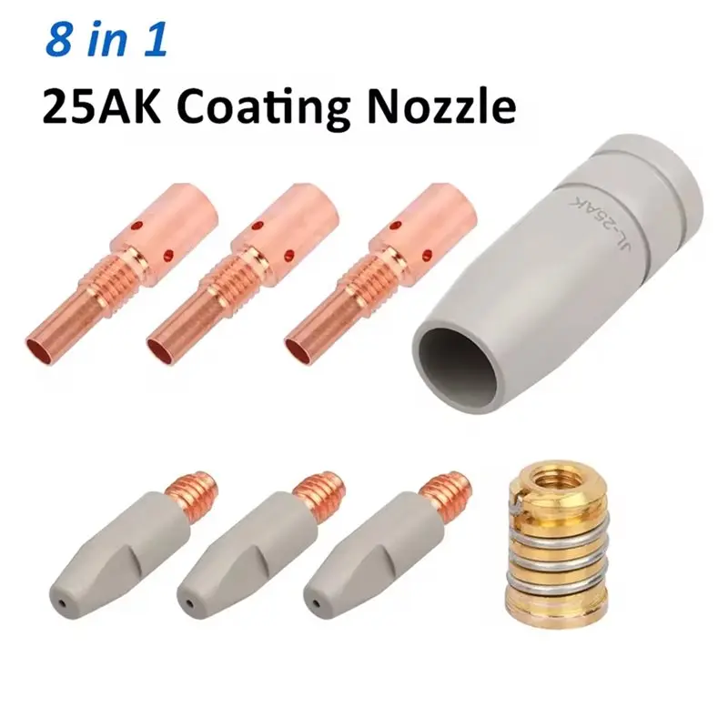 [A92P!】 For Optimal Welding Protection 8PCS 25AK MIG Torch Gas Nozzle Tips Kit 0.8Mm Contact Tip For Optimal Performance Consuma