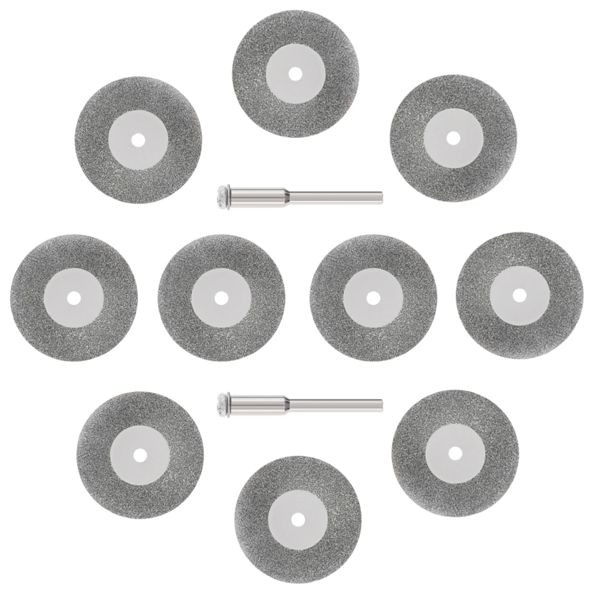 10pcs/set 30mm Mini Diamond Saw Blade Cutting Disc Disk Power Tool Accessories with Connecting Shank for Stone Crushing Cutting