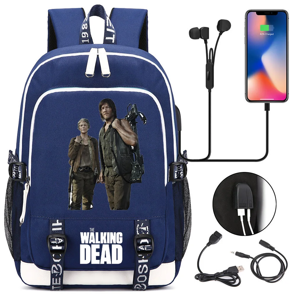 

The Walking Dead Backpack Men Women USB Charging Laptop Travel Backpack Boy Girl Teenager School Backpack Casual Mochila