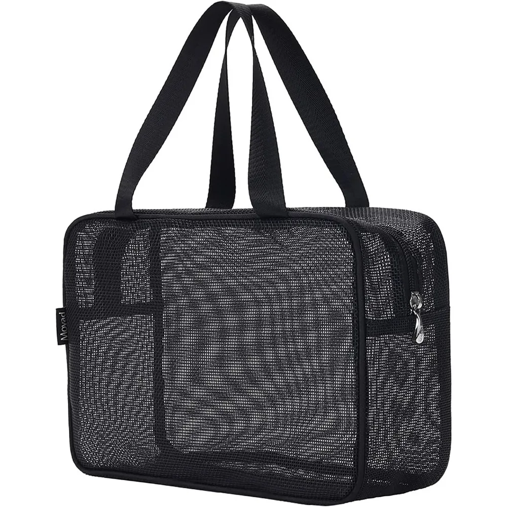 

Портативная сумка-тоут для туалетных принадлежностей moyad, сетчатая сумка для душа (черная, большая)