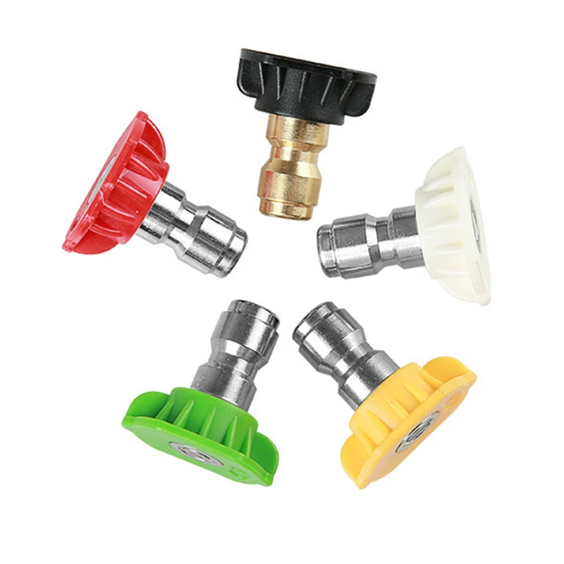 

2 Pcs High Pressure Washer Sprayer Nozzle Metal Tip With 1/4" Quick Connector Car Washing Nozzles 0 15 25 40 65 Degree Nozzle