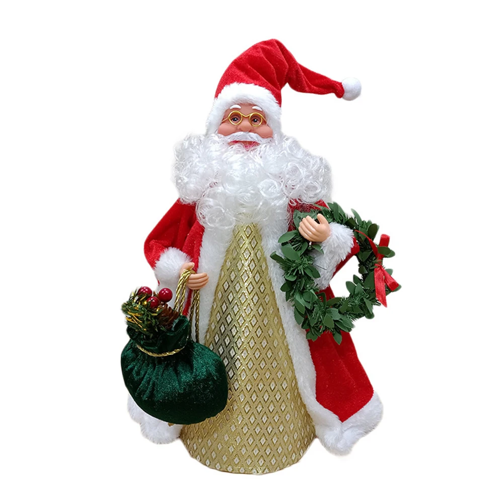 

Santa Claus Doll Christmas Tree Top Decorations Windowsill Desktop Ornaments Home Garden Xmas Party Holiday Decor 30x14x12cm