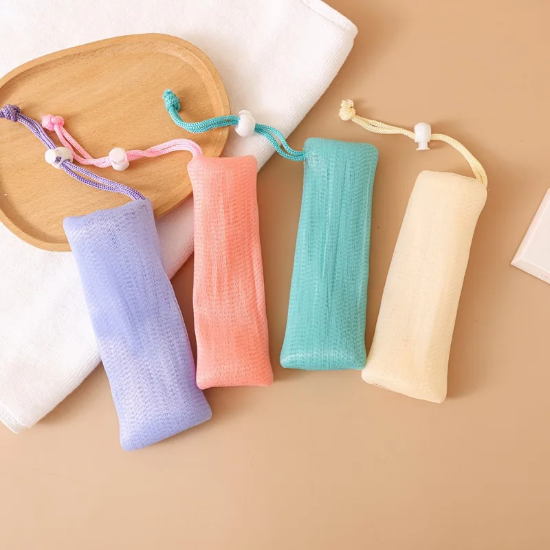 6 Layer Thickened Foaming Soap Bags Facial Cleanser Mesh Bag Drawstring Bag Shower Bubble Foam Net Bath Body Washing Cleaning