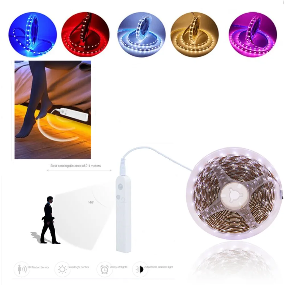 Motion Sensor LED Light Strip USB Hand Sweep Waving ON OFF Backlight Lamp Tape TV Kitchen Bedroom Lighting No Waterproof Diode