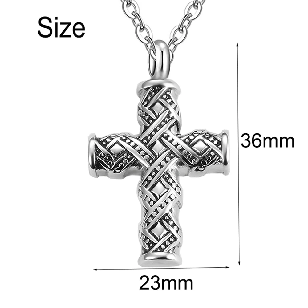 Stainless Steel Cremation Jewelry for Ashes Cross Memorial Urn Necklace Pendant Keepsake Religious Cross Ashes Jewelry