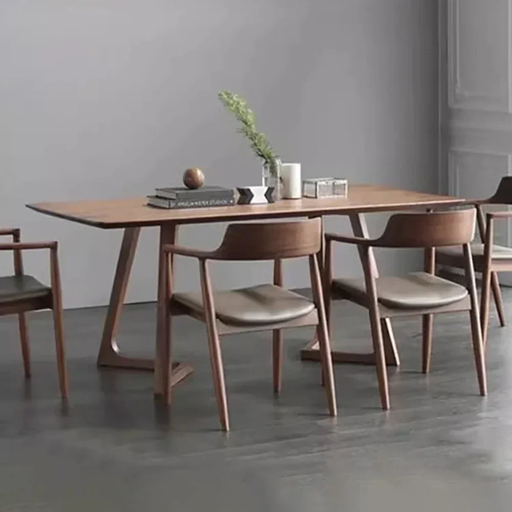 

【Hot Sale】Restaurant Wooden Dining Table Set Modern 4 Chairs Design Dining Table Newclassic 6 People A Manger Living Room Furnit