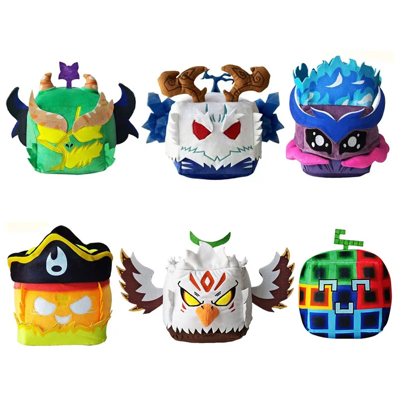 

20cm Blox Fruits Anime Game Plush Toy Fruit Leopard Pattern Box Plushies Toy Soft Stuffed Fruits Christmas Gift Kids Blind Box