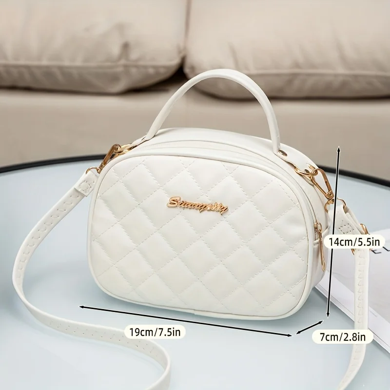 #1026Lingge shell bag, simple embroidered shoulder bag, handbag, cute and fashionable women's small shoulder bag