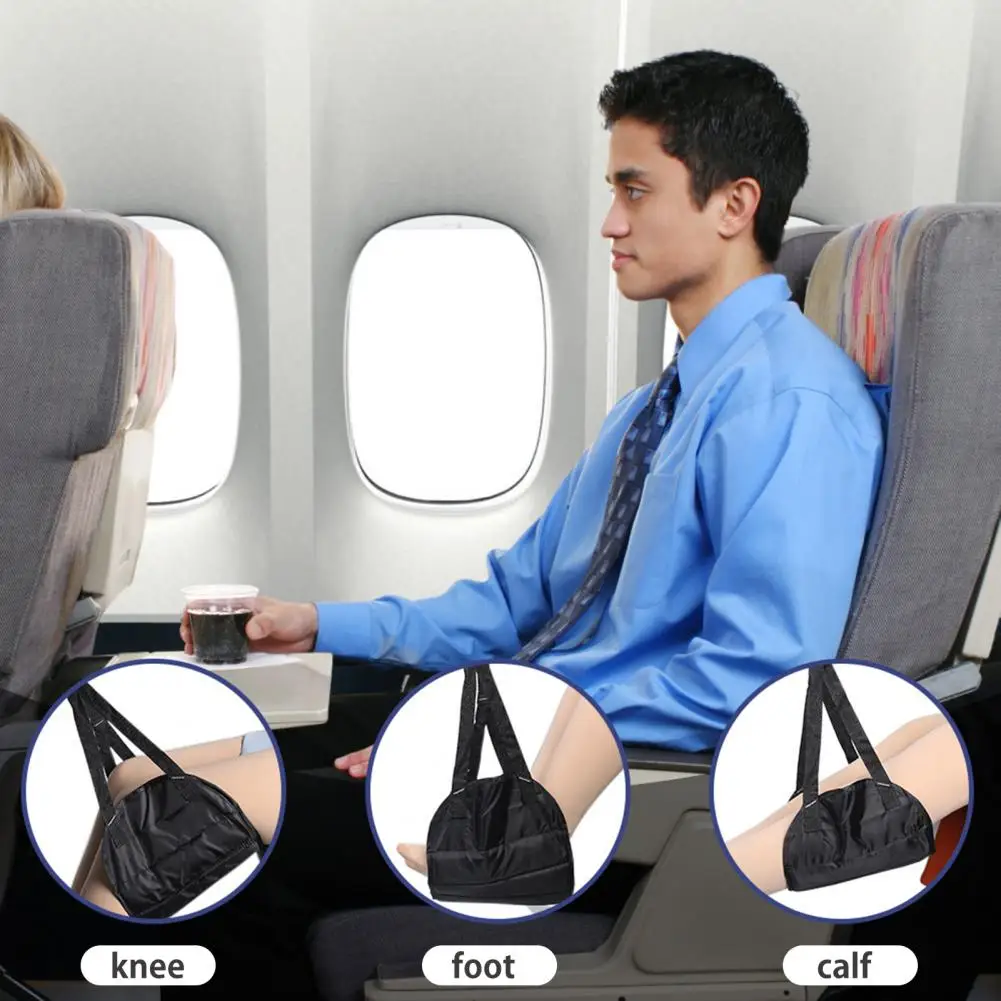 Travel Foot Hammock Adjustable Airplane Foot Hammock for Office Travel Wide Platform Base for Under-desk Relaxation Portable