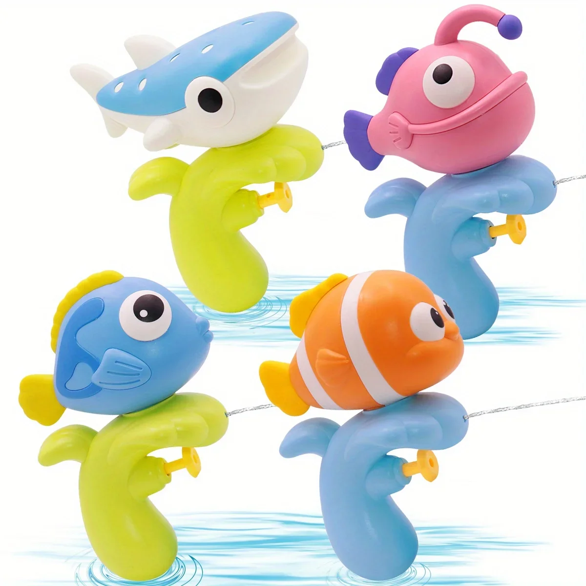 

1pcs Cartoon Underwater Animal Splash-Friendly Water Gun - Long Range & Large Capacity, Beach & Bath Play, Gift for Boys & Girls