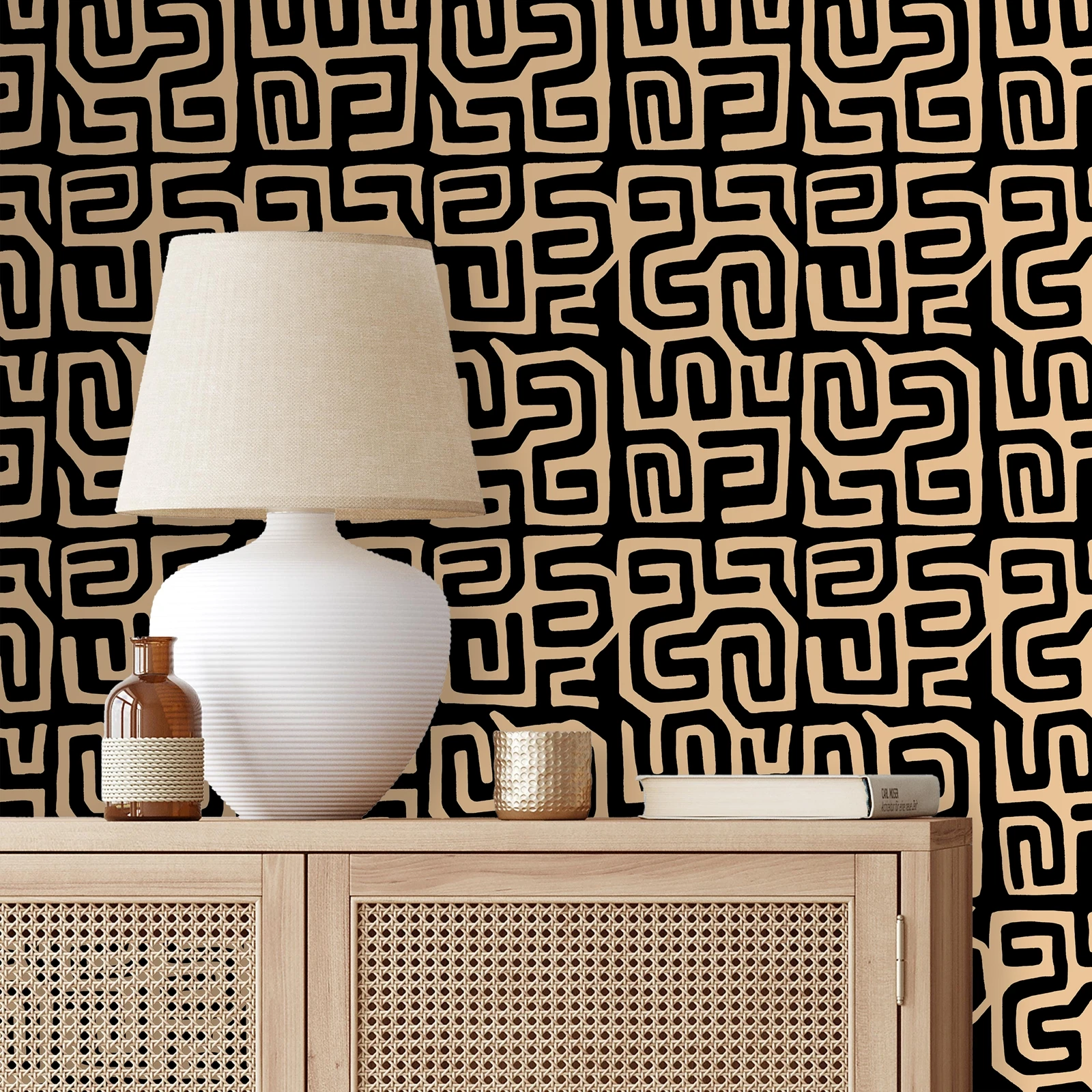 

Абстрактные наклейки на стену, стильные обои с геометрическим лабиринтом для кухни, современные роскошные обои, отслаивающие и прилипающие, 50*300 см