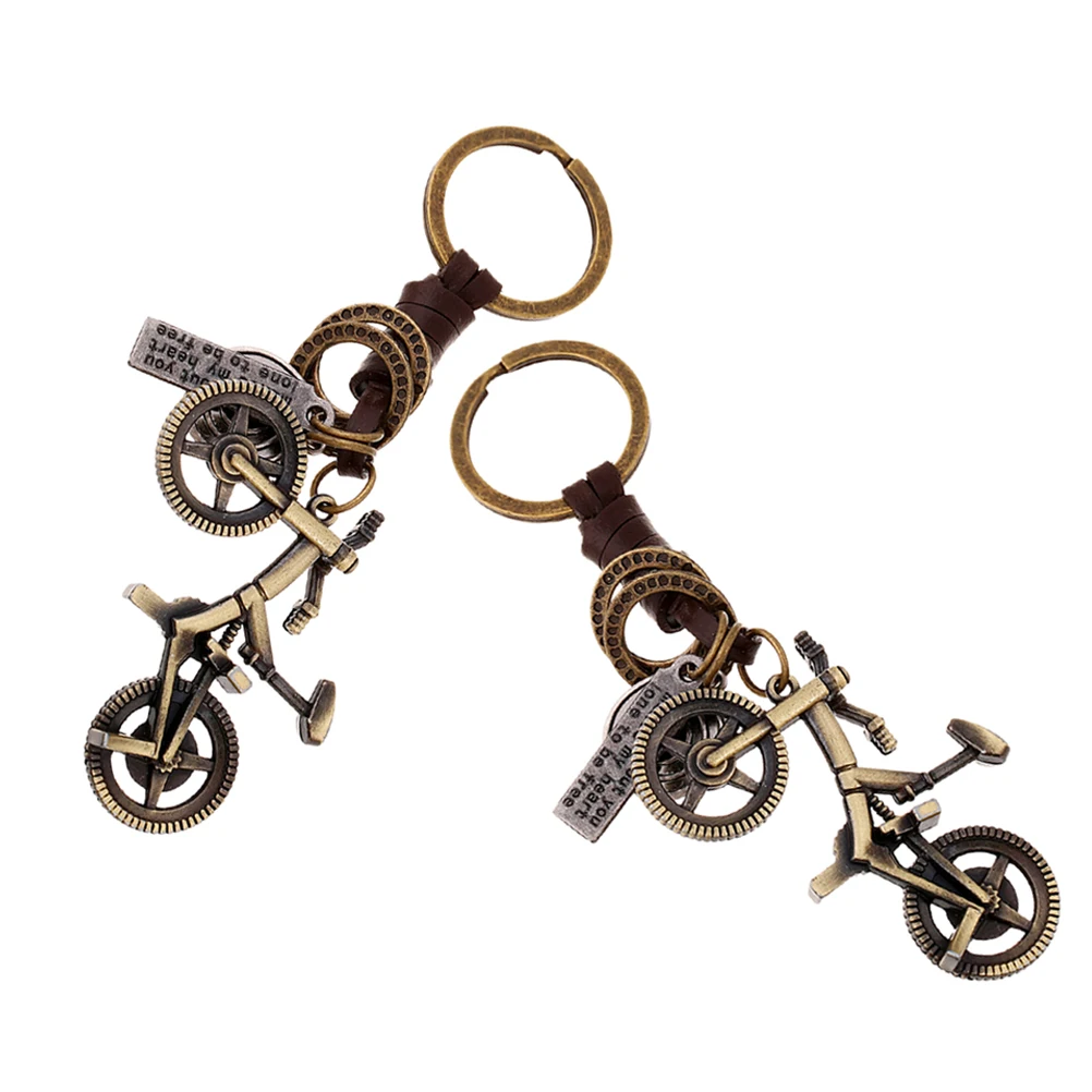 

2pcs Bicycle Keychain Alloy Motorcycle Mini Bike Key Ring Holder Pendant Charm Lightweight Portable Gift