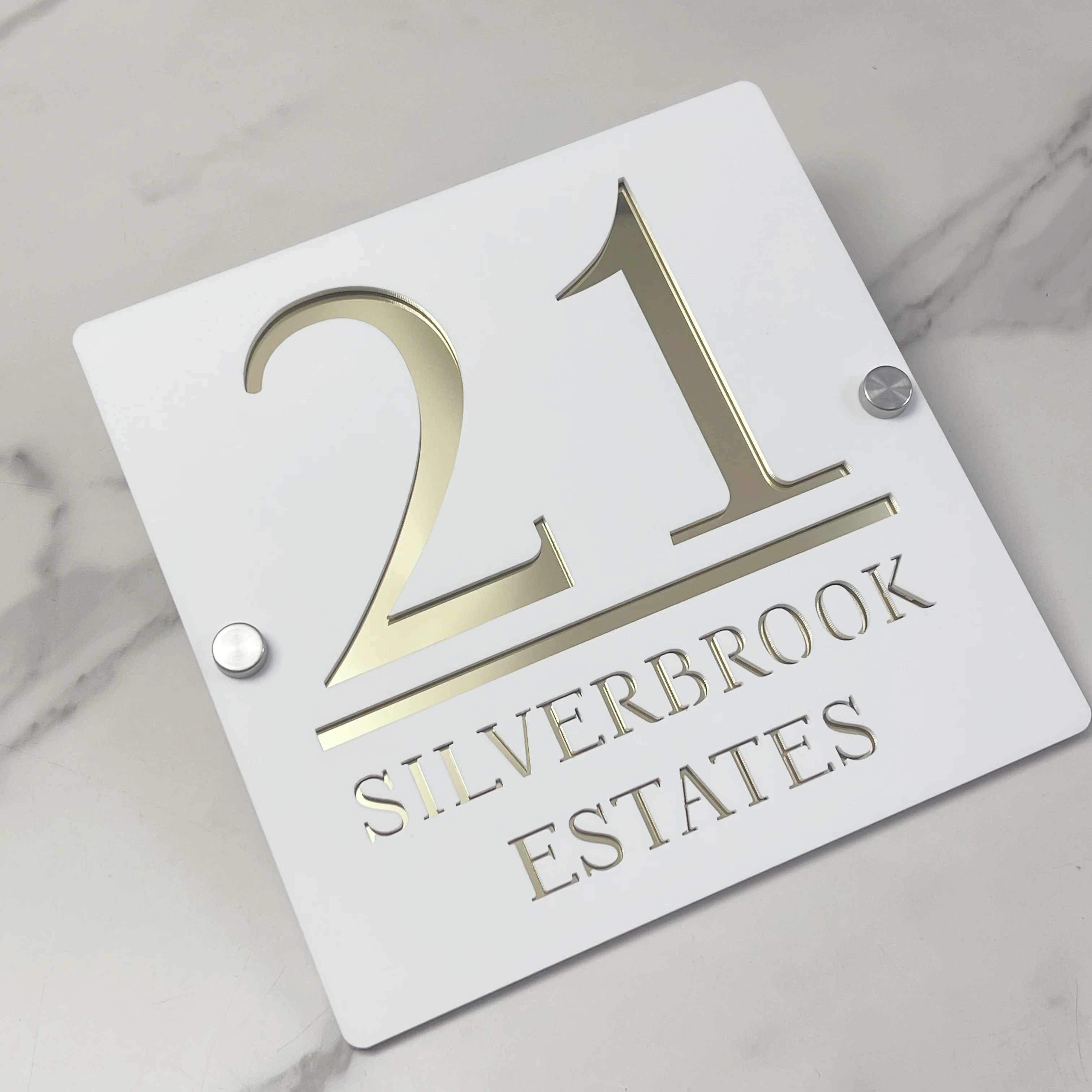 

Personalized Laser Cut Acrylic House Sign | 3D Floating Modern Door Number Plaque | Custom Waterproof Outdoor Address Name Home