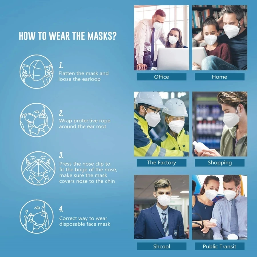 10-200 قطعة mascarillas fpp2 أسود KN95 CE معتمد FFP2 قناع الوجه mascarilla kn95 5 طبقات غير المنسوجة الكبار ffp2 قناع kn95 قابلة لإعادة الاستخدام #4