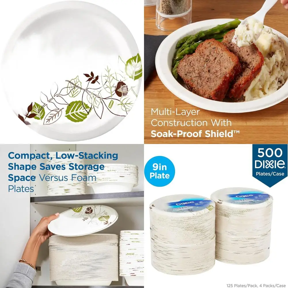 

Водостойкие бумажные тарелки зеленого/бордового цвета, 8,5, 12 шт., 4 упаковки в футляре