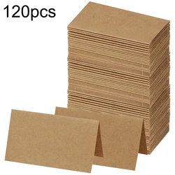 120Pcs Vintage Blank Kraft Paper Table Number Name Card Place Cards Wedding Birthday Party Decoration Invitations