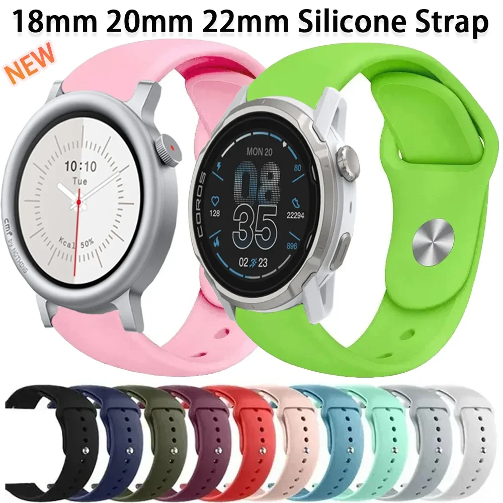 18mm 20mm 22mm Silicone Strap for APEX 4 42mm COROS APCE 4 Pro Bracelet Wristband Suunto Vertical 2 Race 2 CMF Watch 3 Pro Band
