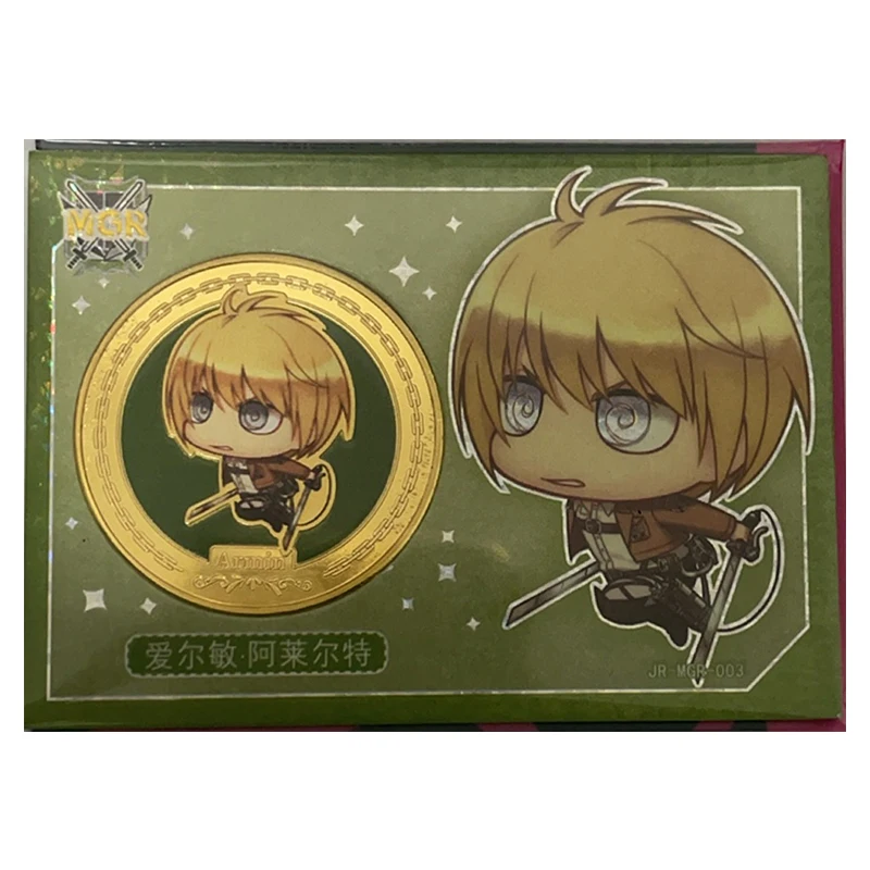 Carte à collectionner pour garçons, Anime Attack on Titan, Rare MgazGold Coin, Refraction Foil, Mikasa, Eren, Hange, Armin Toys, Birthday Present