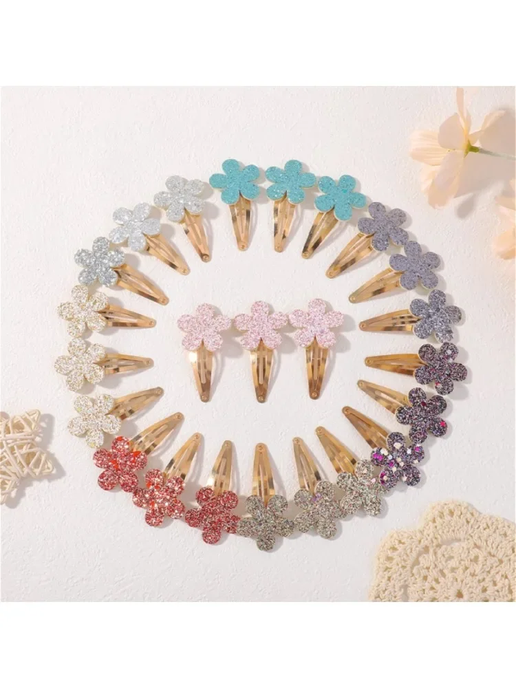 10/24 pièces brillant fleur lapin BB pinces à cheveux ensemble pour bébé filles mignon à la main épingles à cheveux Barrettes chapeaux enfants cheveux accessoires