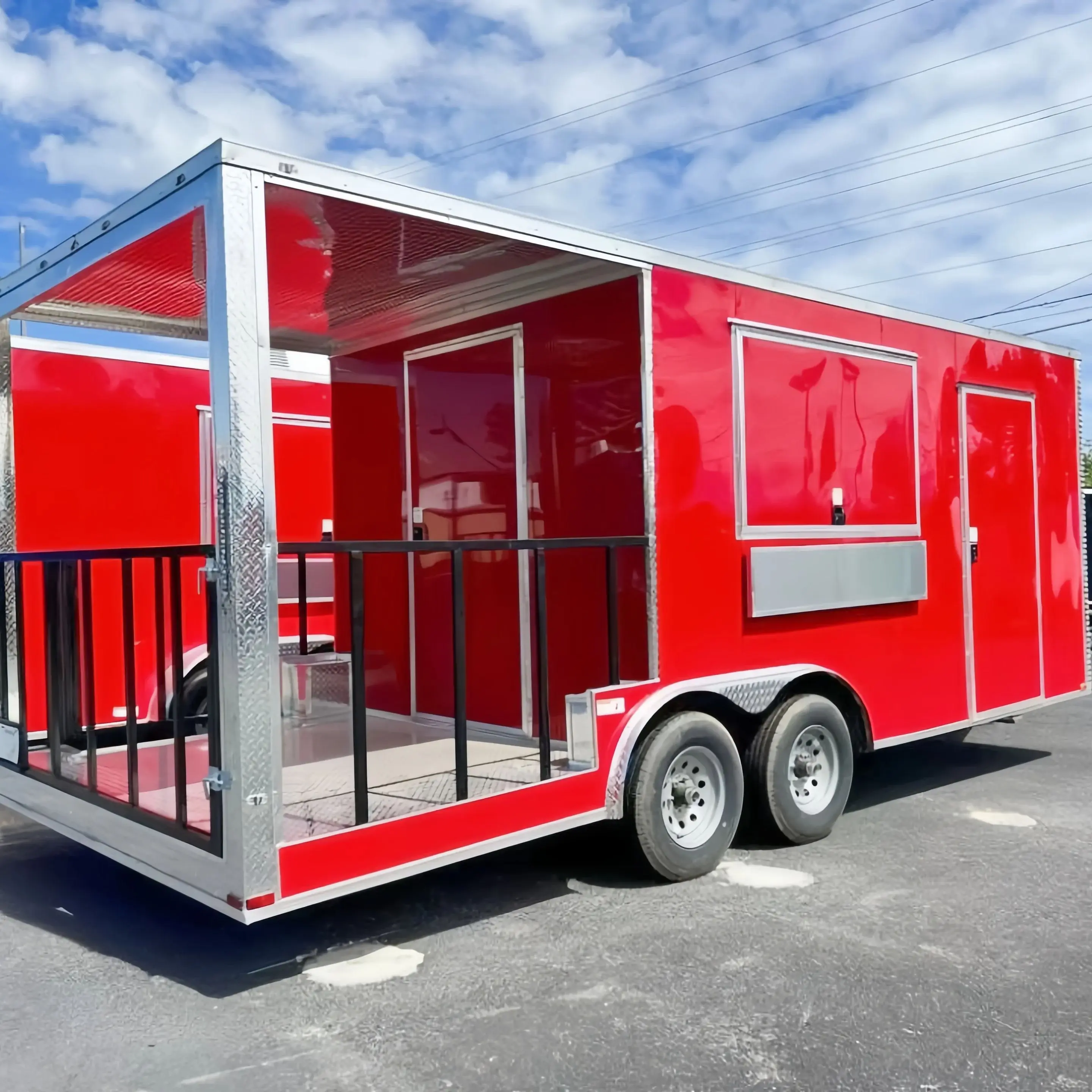 

Customzied Mobile Food Truck Trailer Juice Hamburger Cart Tent Caravan Street Fast Food Truck