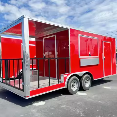 Customzied Mobile Food Truck Trailer Juice Hamburger Cart Tent Caravan Street Fast Food Truck