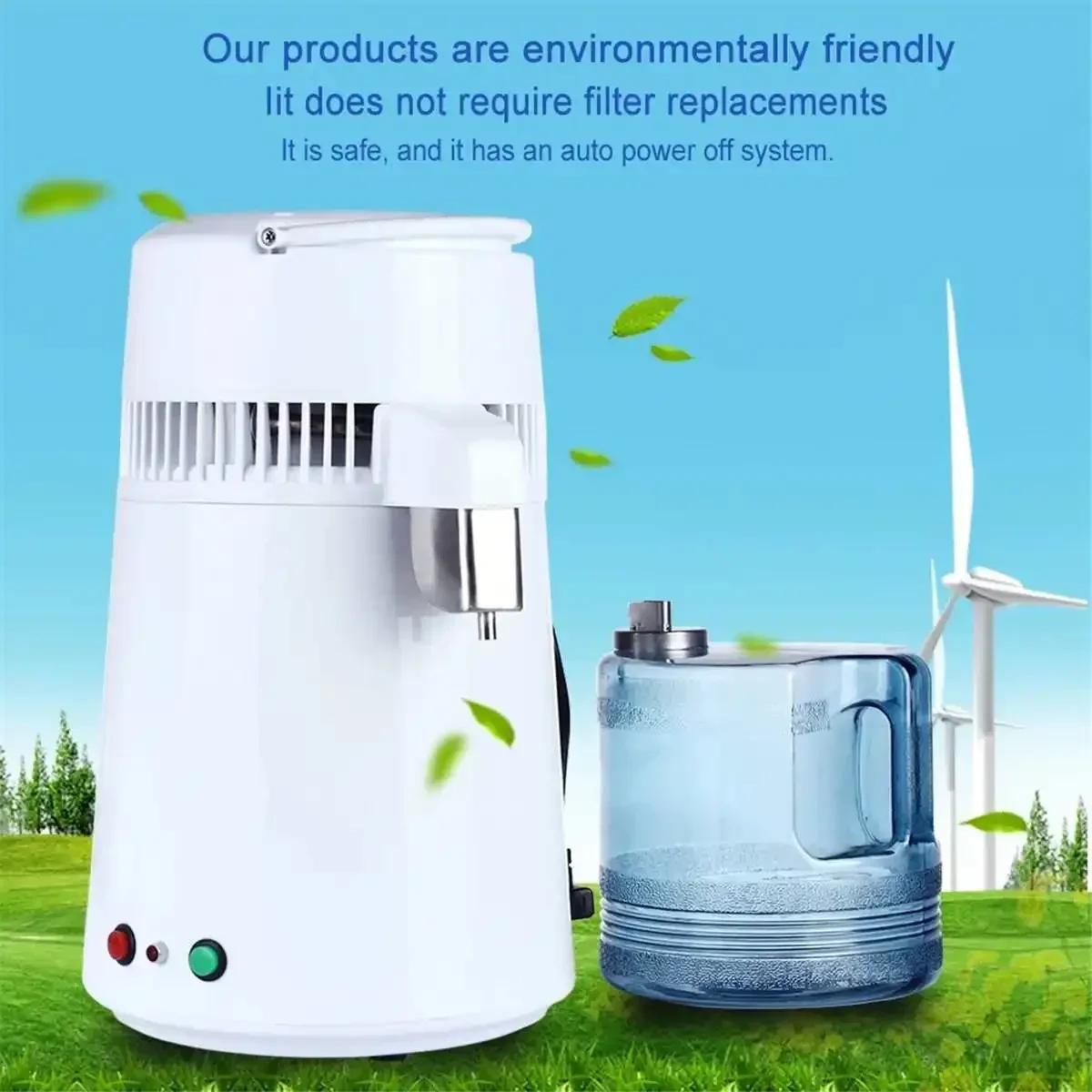 750W 4L Pure Water Distiller Water Purifier Container Stainless Steel Filter Device Household Distilled Water