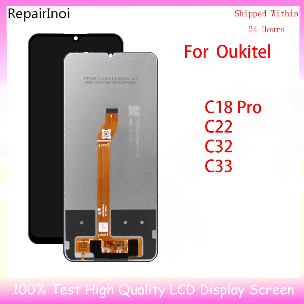 New Tested LCD Display For Oukitel C18 C22 C32 C33 Pro LCD Display Touch Screen Sensor Panel Assembly Replacement Part