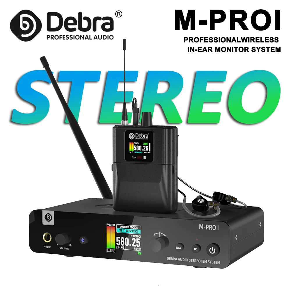 

Debra M-PROI wireless in-ear monitoring system, 80m range, unlimited uplink, high fidelity 24bit/44.1kHz for stage performances