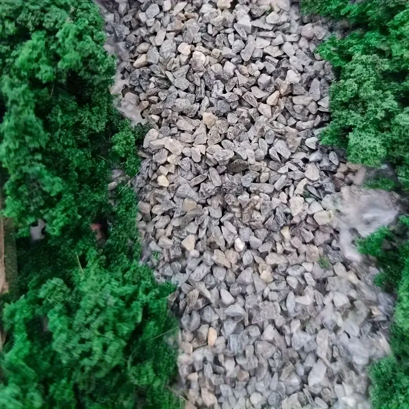 Model Railway Ballast Gravel, Miniature Gray Rock Sand for Train Layout Diorama, Scale Track Bed Material, DIY Scenery Building