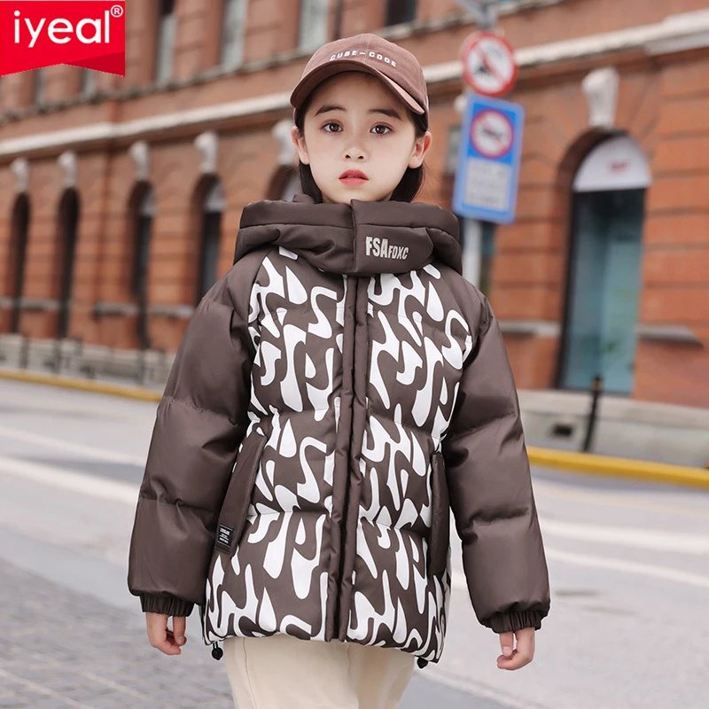 

IYEAL Girls' Down Jacket 2025 New Winter Children's Thickened White Duck Down Coat Toddler Boys Parkas Outerwear For 4-10Years