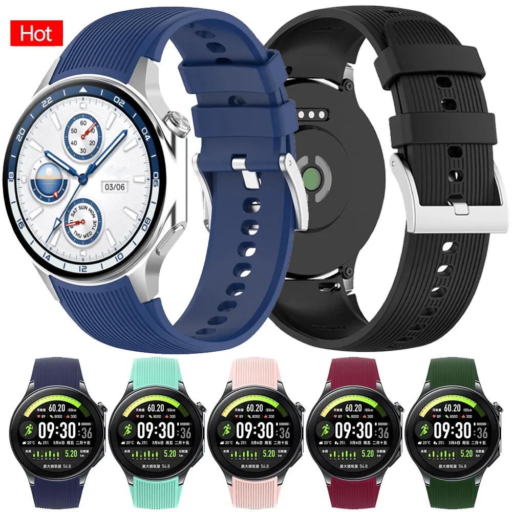 حزام سيليكون أصلي لساعة OnePlus Watch 3 2 سوار معصم بديل ناعم ومريح لسوار الساعة الذكية Oppo WatchX X2