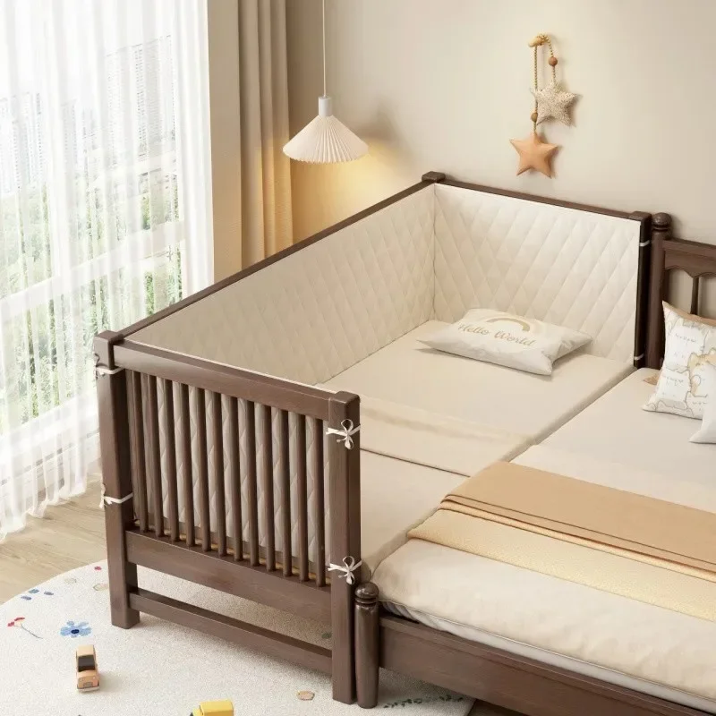 Walnut splicing bed, crib, beech splicing bed