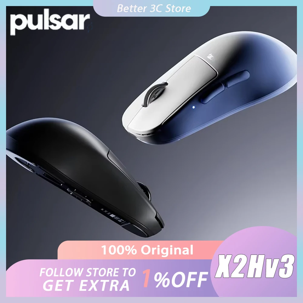 Pulsar X2Hv3 Mouse Dual Mode Wireless Gaming Mouse Custom XS-1 Sensor 8000Hz Polling Rate Lightweight Mice PC Gamer Accessories