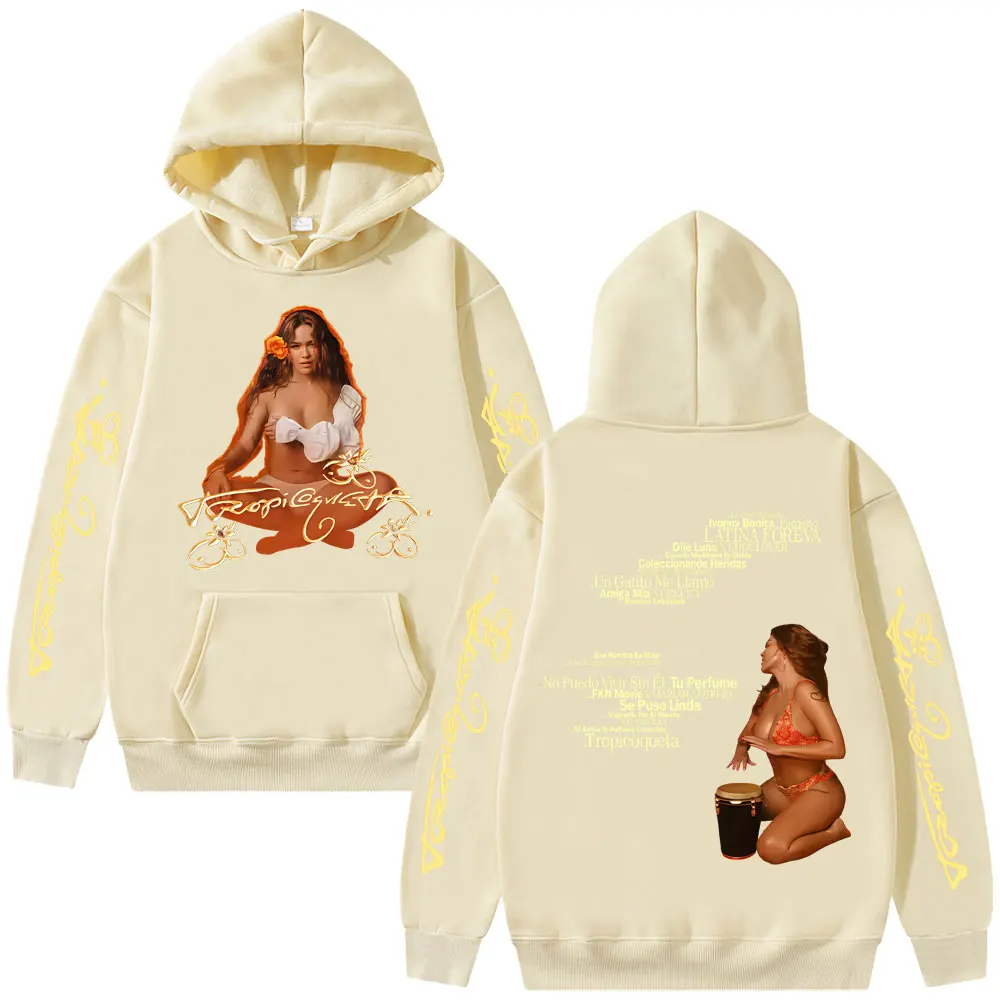 Karol G Tropicoqueta 2025 Hoodie Men Women Clothing Fashion Pop Music Hooded Sweatshirt Men's Casual Oversized Pullover Hoodies