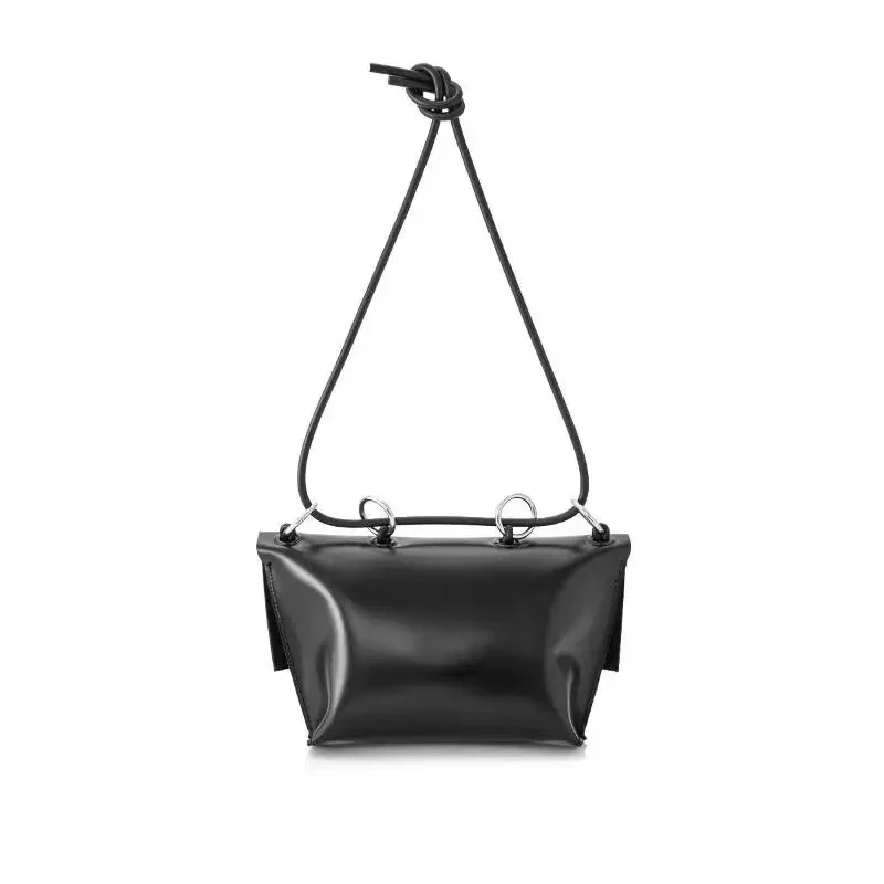 حقيبة أرقام KOZHA المتخصصة ذات الكتف الواحد من جلد البقر مع حلقات بسيطة وحقيبة نسائية بسلسلة متقاطعة #2