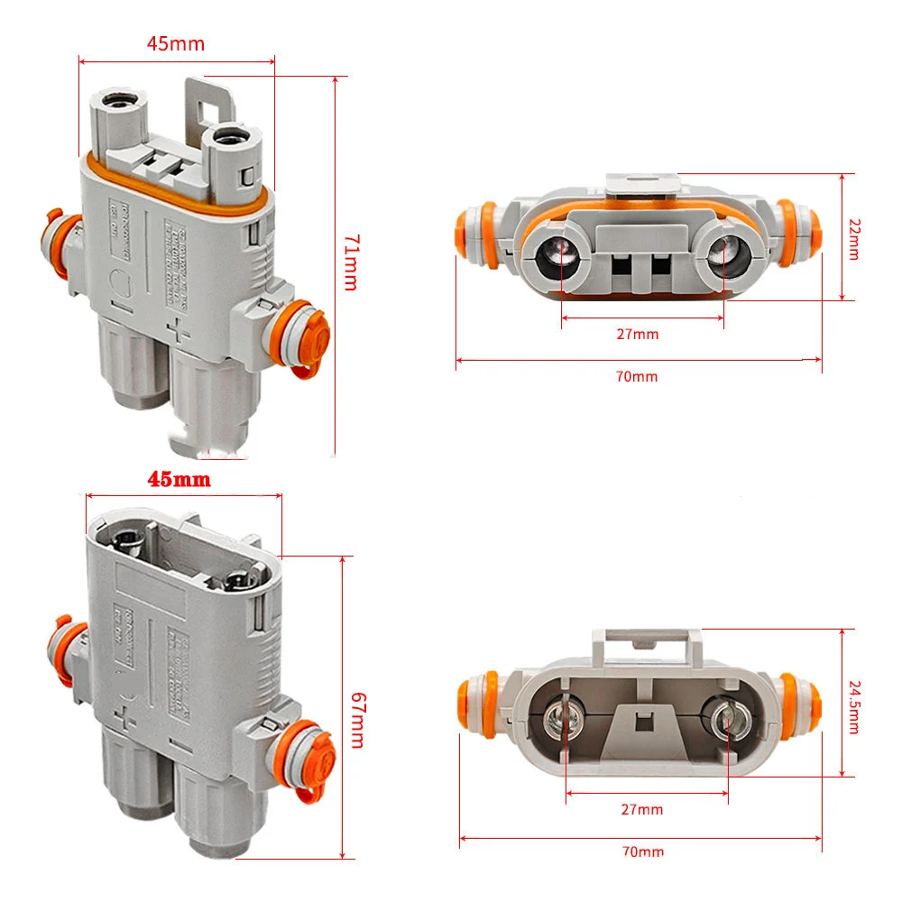 100A Male Female Connector for Parking Air Conditioning Waterproof High Current Truck Anti Detachment Charging Power Head Plug