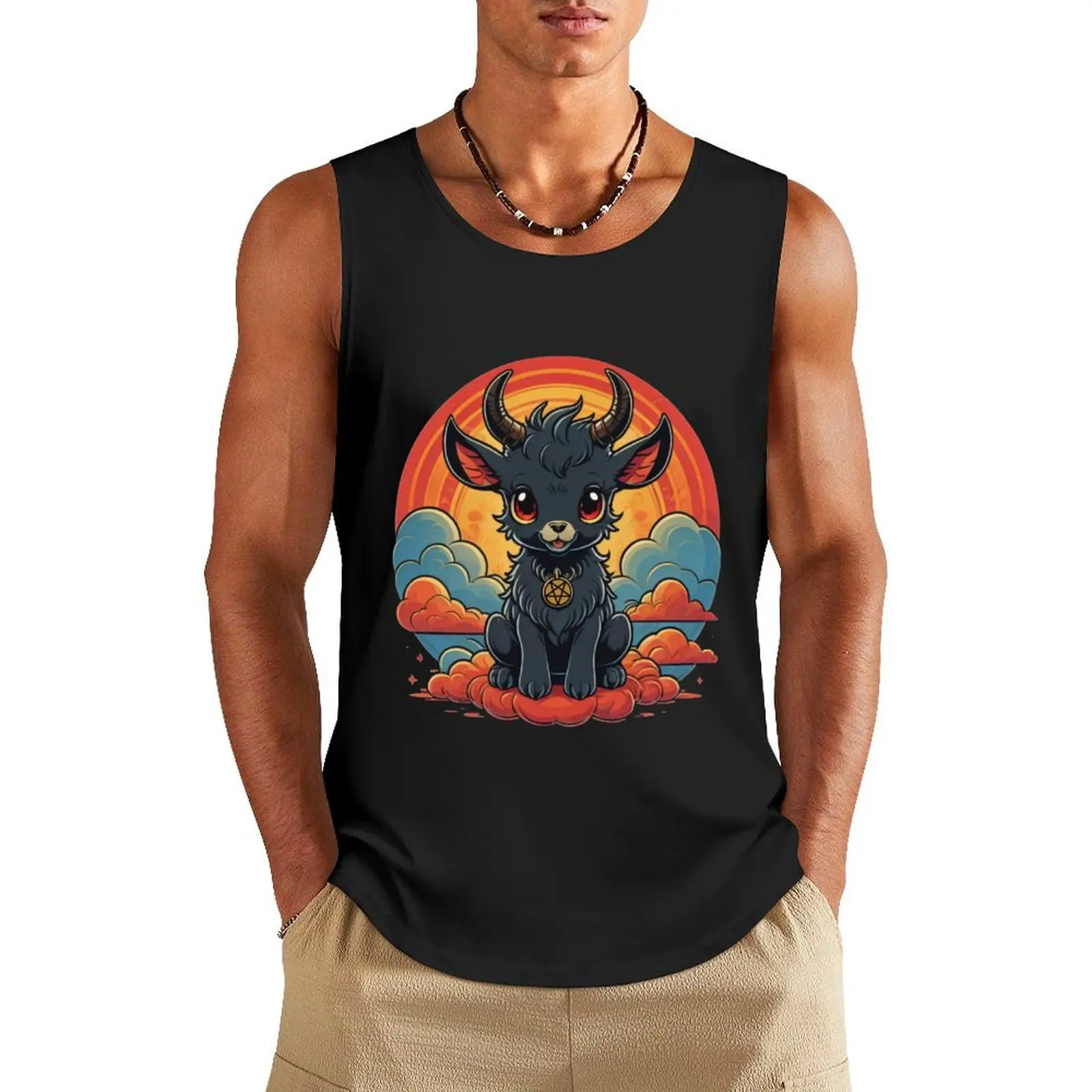 

Cute Goat Tank Top anime gym gym clothes men