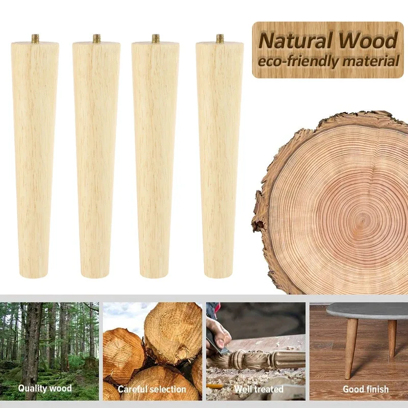 4 قطعة أرجل قطع الأثاث خشبية الصلبة أقدام أثاث مائل/مستقيم الجدول قدم عدم الانزلاق كرسي قدم استبدال قدم المنحدرة