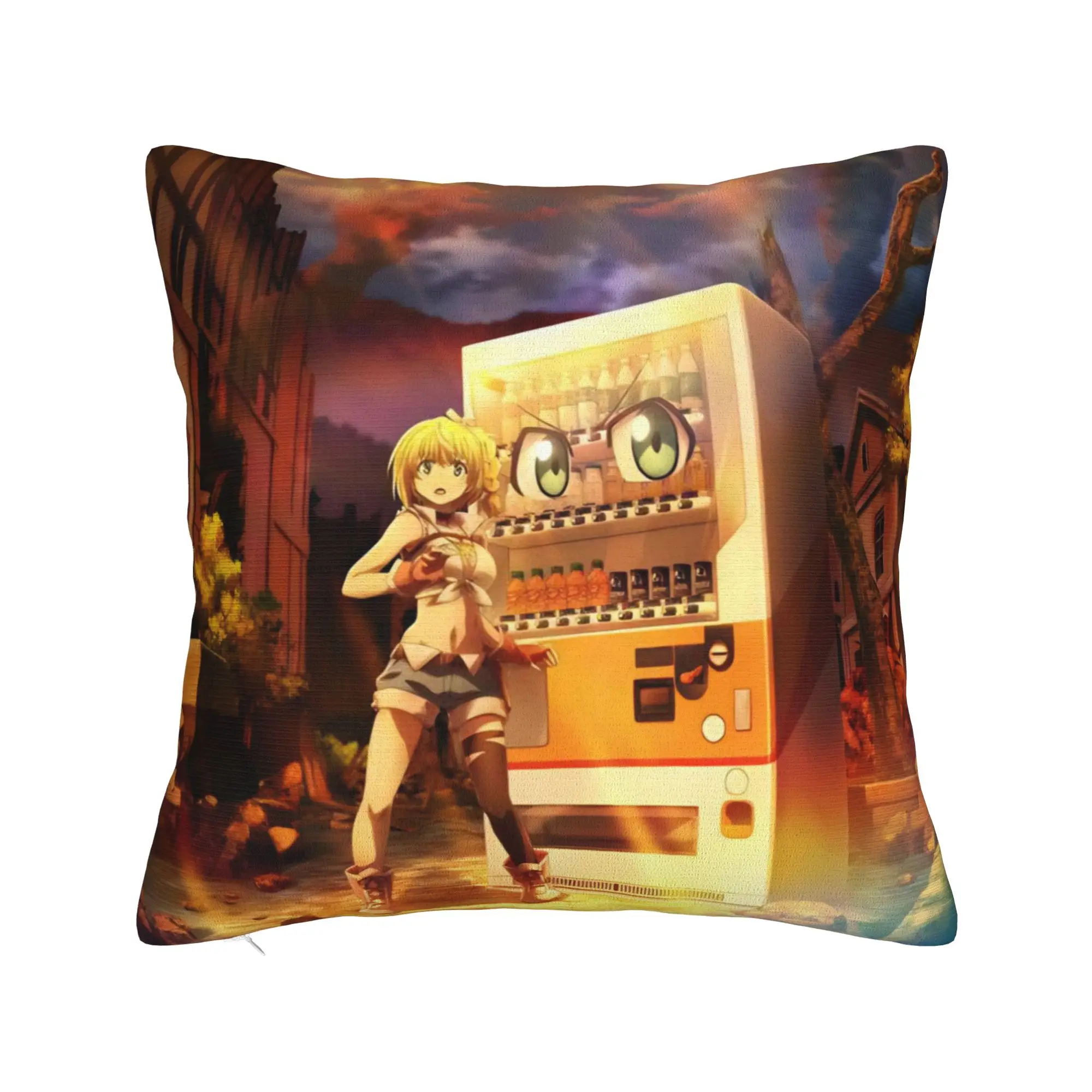 Reborn As A Vending Machine Pillow Covers Merch Soft Cushion Cover Decor  Throw Pillow Case Cover Seat Multi-Size