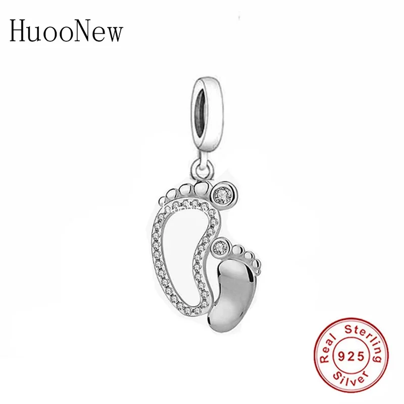 

Fit Original Charm Bracelet Authentic 925 Sterling Silver Love Mum Mother Mummy And Baby Foot Bead For Making Women Berloque