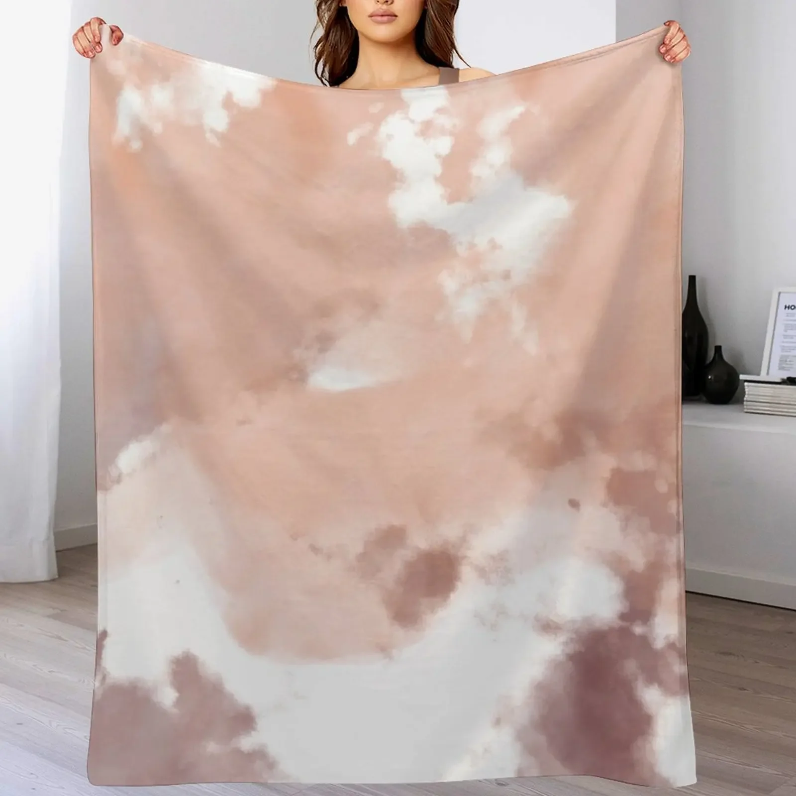 

Brown Tie Dye Design Throw Blanket Cozy Warm Blanket for Bed Room Decor