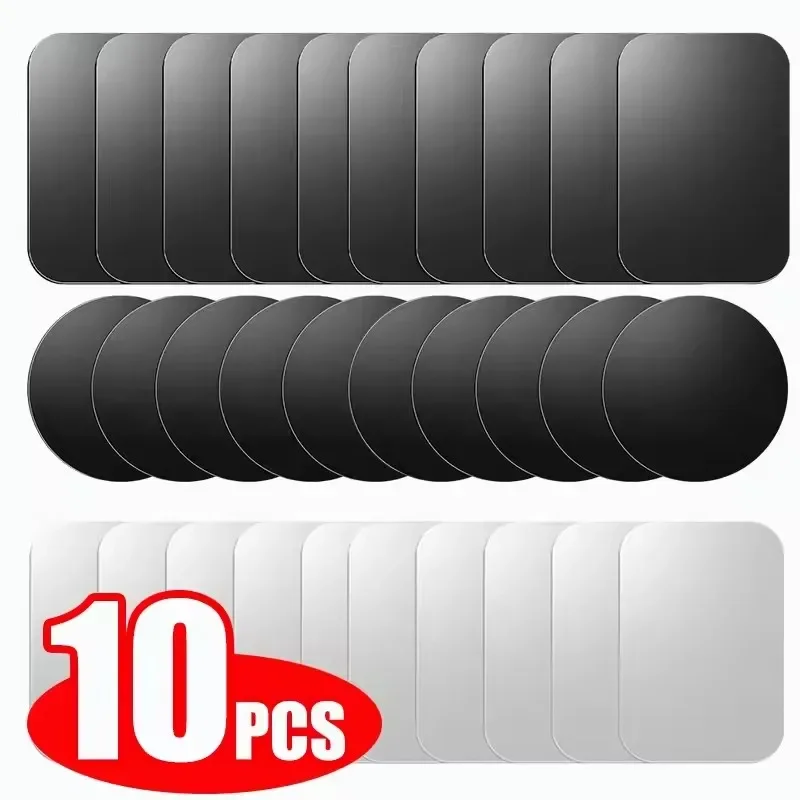 5/10 pièces Plaques Métalliques Magnétiques Autocollantes pour Support Téléphone Voiture et Support Tablette Téléphone Portable
