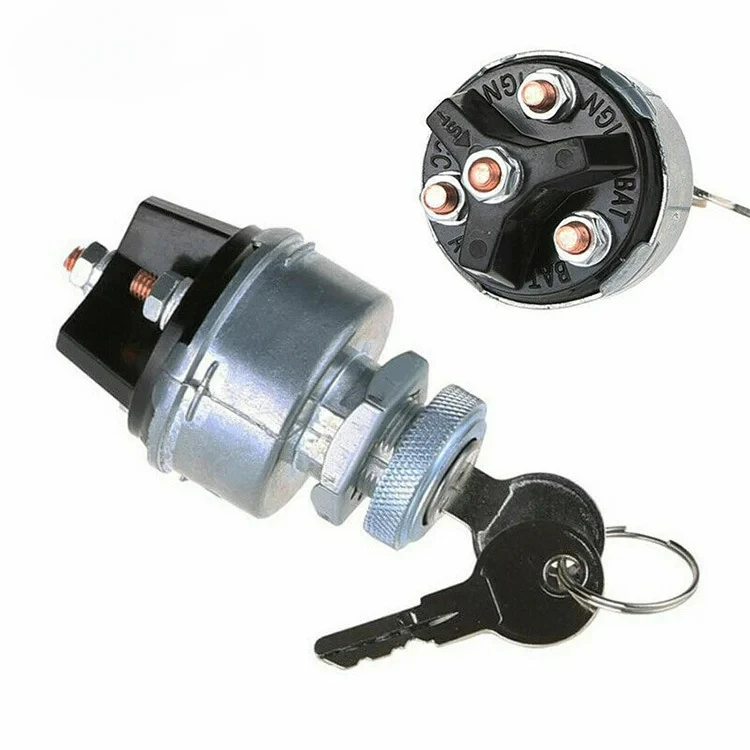 Car Crown 1PC 4-Position Universal Ignition Key Switch 12v, Acc/Off/IGN, Start For Tractor Forklift Tuning Truck Car Tools