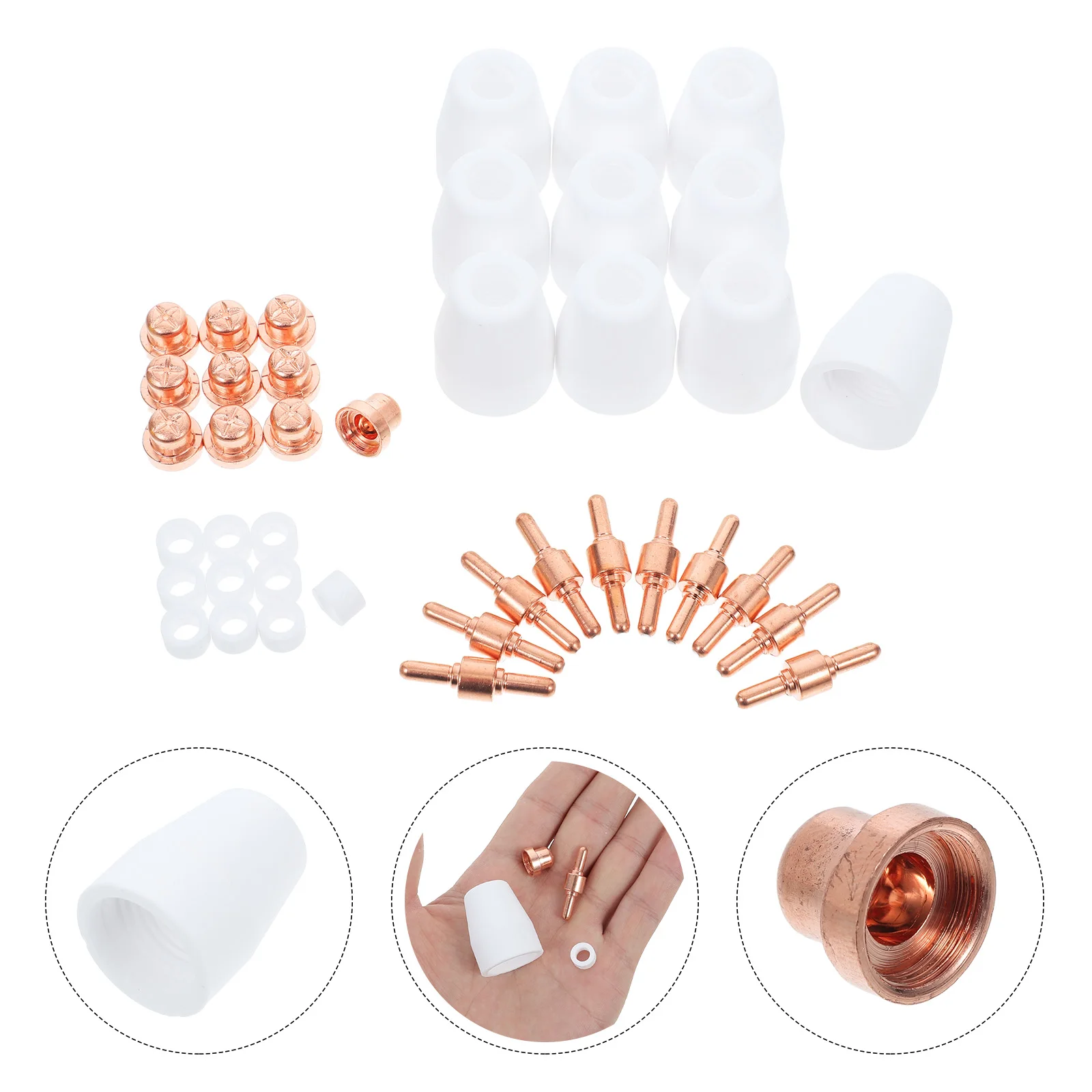 

40Pcs Plasma Cutting Consumables Replacement Kit Nozzles Tips Protective Covers for Air Plasma Cutter Torch High Performance