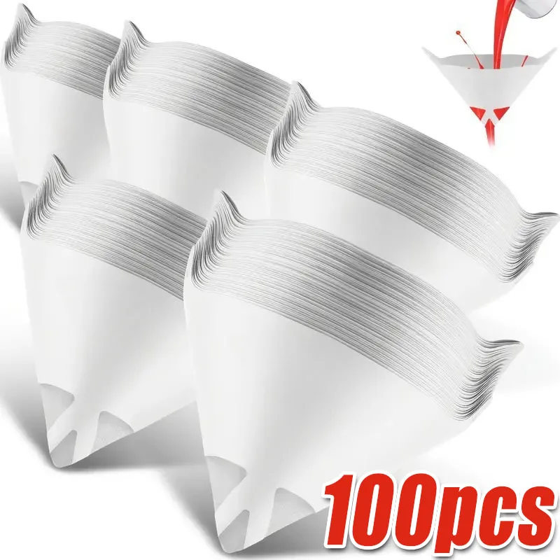 10-500PCS Auto Einweg Papier Filter 190 Mesh Reinigung Sieben Tasse Farbe Spray Mesh Konische Nylon Mikron papier Trichter Werkzeuge