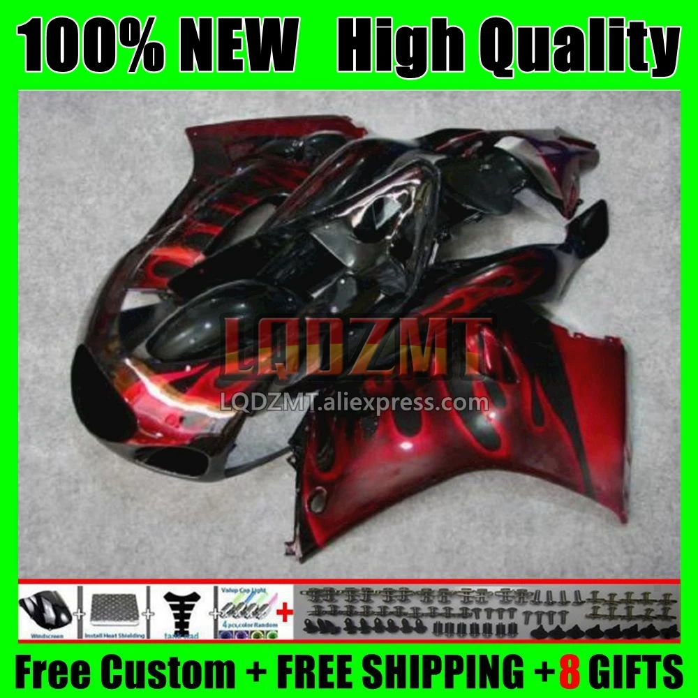 Bodys For SUZUKI SAPC VJ21 RGVT250 RGV250 88 89 Red flames 8No.17 VJ 21 RGV-250 VJ-21 RGVT RGV 250 RGVT-250 1988 1989 Fairing