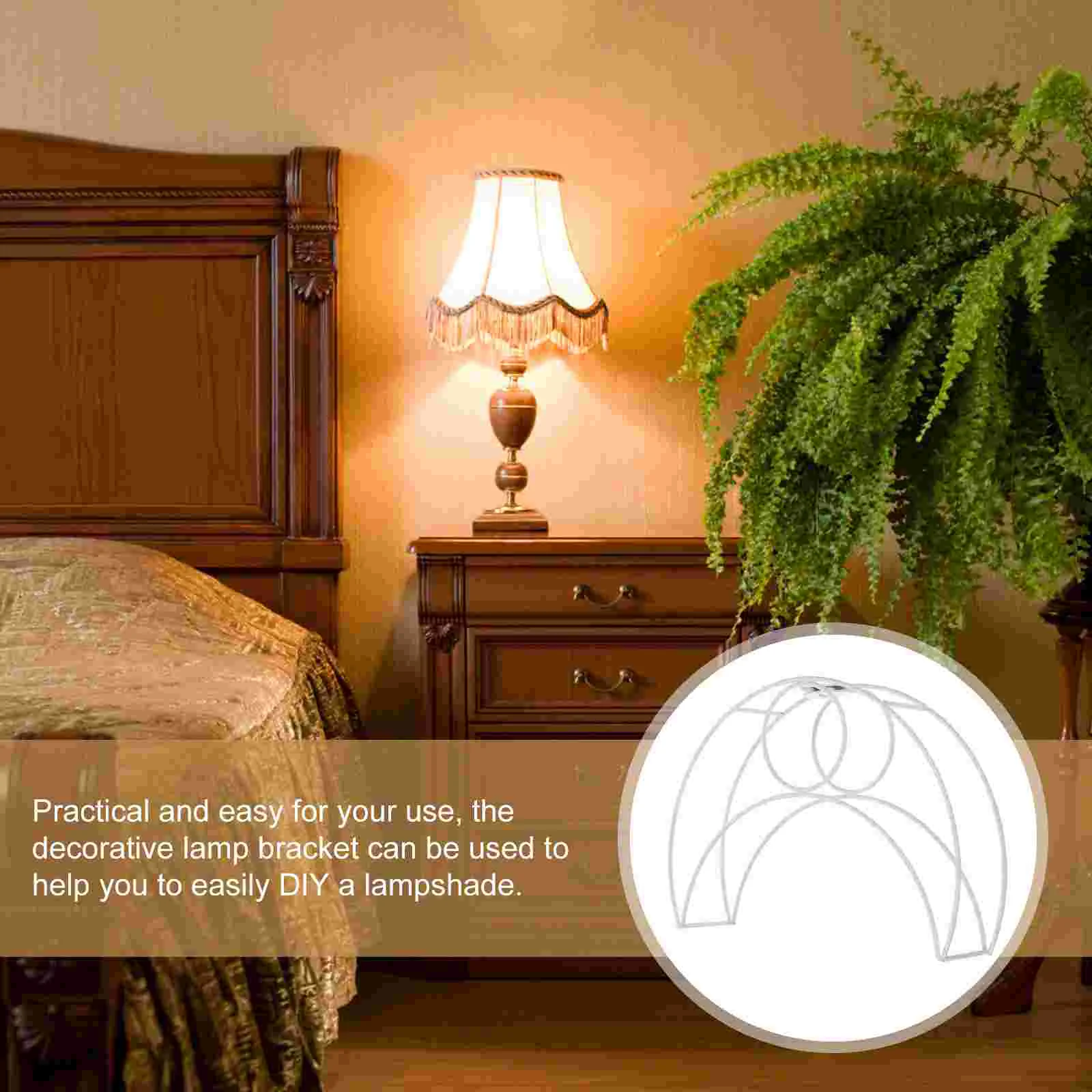 1PCS Moon Shape Iron Lampshade Frame Metal Light Rack for Table Desk Bedside Lamps Vintage Crystal Bracket Stable