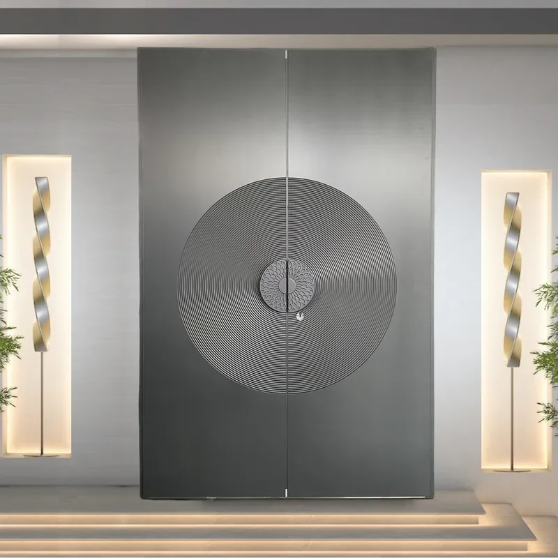 Chinese European Villa Entrance Door Community Gate Self Built House Cast Aluminum Door Factory Direct Sales Fair Affordable