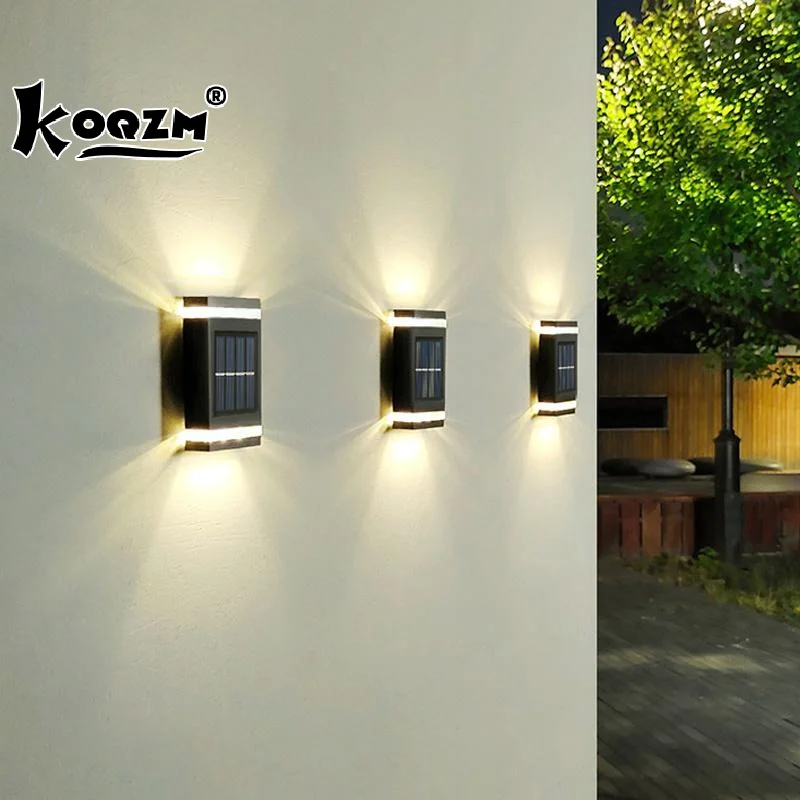 

6LED Outdoor Solar Street Light Wall Lamp Waterproof Wall Washing Lights Up And Down Lighting For Terrace Garden Fence Villa