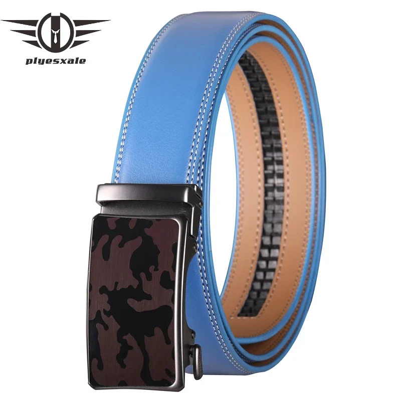 2026 Fashion Leather Belts For Men Luxury Designer Brand Blue Western Automatic Buckle Belt Male Casual Dress Luxe Homme B357